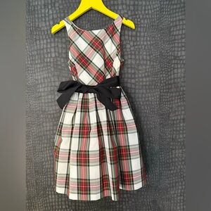 Ralph Lauren Girls Size 5 Plaid Dress with Black Bow 🎄